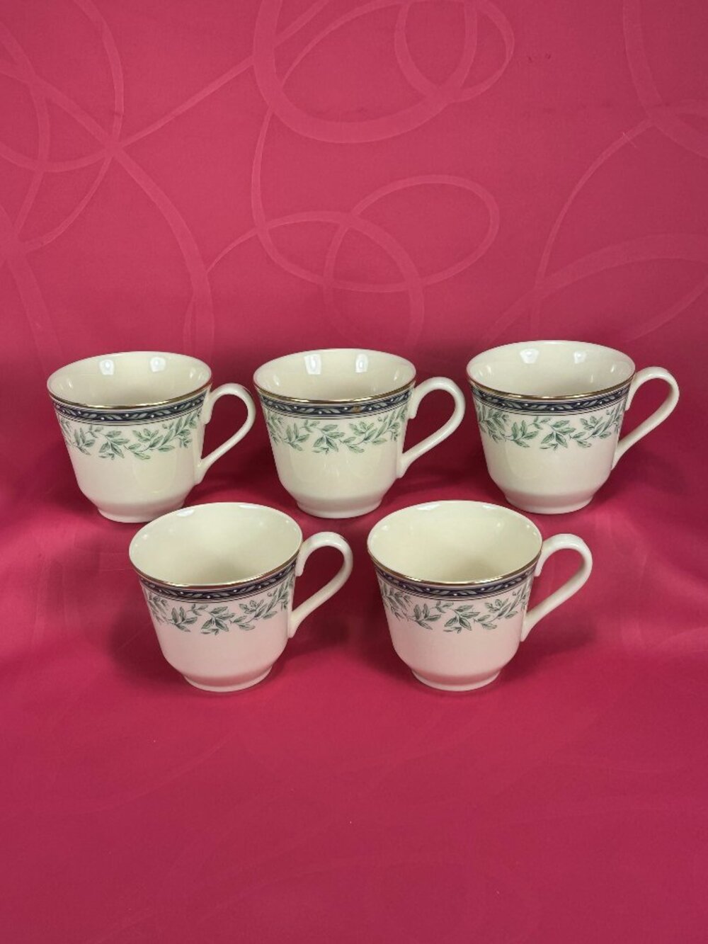 set of 5 colorful floral tea cups. Royal Doulton UK New Romance Oregon